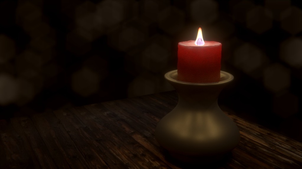 Candle with Cycles/Blender with Subsurface Scattering and Fire preview image 1
